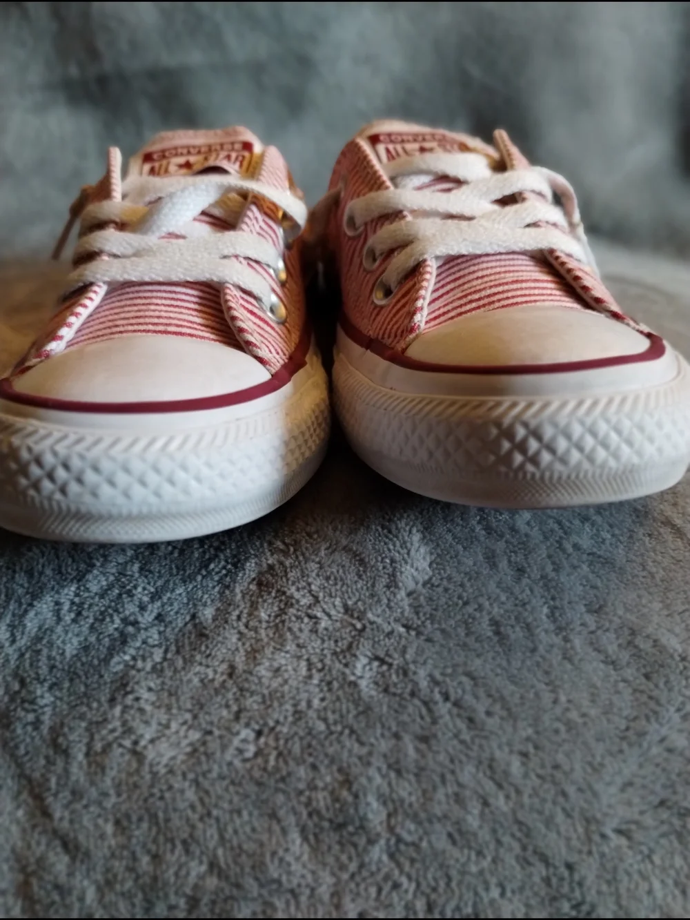 Converse All Star Red White Blue Striped Slip-On Sneakers Women's 6 - Picture 7 of 9